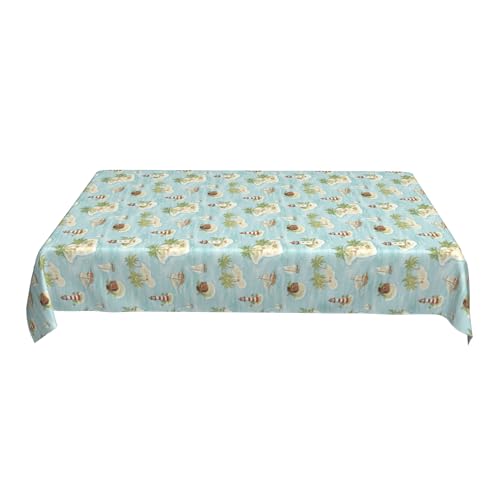 ZALXOZYL Cremefarbenes Tischläufer-Set, 152,4 X 228,6 cm, Bedrucktes Musterdesign, Elegant, Wasserdicht, Abwischbar, für Esszimmerdekoration Colorful 90in von ZALXOZYL