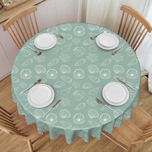 wasserdichte, Runde Tischdecke, 152,4 cm, Spitzenbordüre, Wiederverwendbar, für Rezeption, Schreibtisch, Dekoration für Den Innenbereich, Cartoon-Stil Colorful 60 In von ZALXOZYL