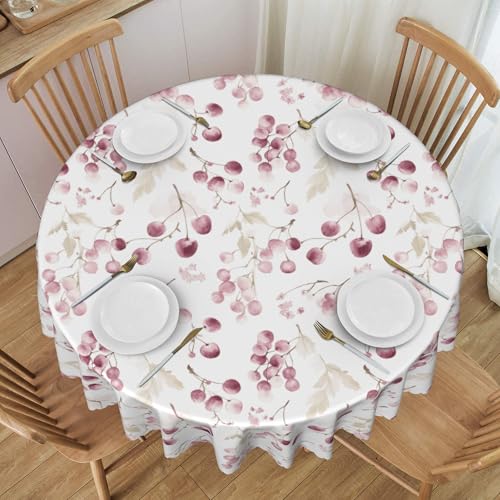 wasserdichte, Runde Tischdecke (152,4 cm), Mit Gemüse- Und Obstmuster, Schmutzabweisend, Knitterfrei, für Party-Buffet-Tischdecken Colorful 60 In von ZALXOZYL