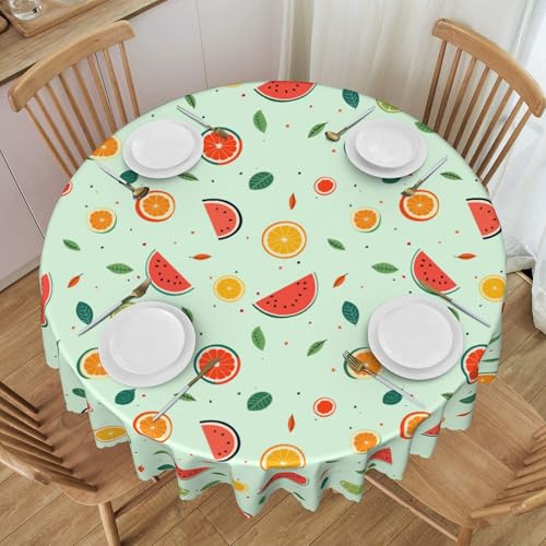 wasserdichte 60 Zoll Runde Tischdecke Mit Spitzenbesatz für Bankettsaal, Obstmuster-Design, Eleganter Schutz C 60 In wasserdichte 60 Zoll Runde Tischdecke Mit Spitzenbesatz für Bankettsaal, Obstmuster-Design, Eleganter Schutz C 60 In von ZALXOZYL
