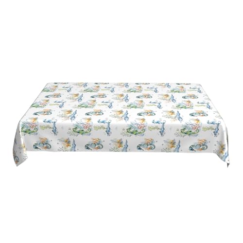 wasserdichte Tischdecke, 152,4 X 228,6 cm, Rechteckig, Abwischbar, Bedrucktes Musterdesign für Café, Hochzeit, Party, Drinnen Und Draußen, Esstischdecke Colorful 90in von ZALXOZYL