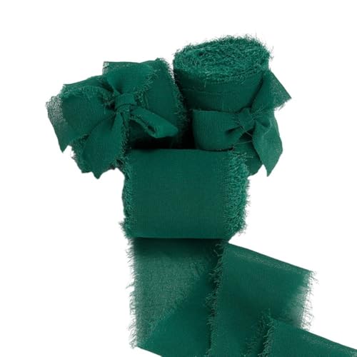 Dekoratives Satin-Chiffonband für Einladungen und Hochzeiten, 4 cm breit, ideal zum Basteln und Dekorieren, Dunkelgrün, 5 m Dekoratives Satin-Chiffonband für Einladungen und Hochzeiten, 4 cm breit, ideal zum Basteln und Dekorieren, Dunkelgrün, 5 m von ZAMETTER