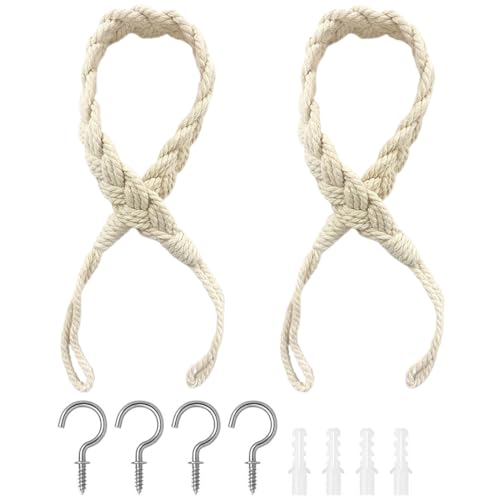 ZAMXHUG 2pcs Vorhang Raffhalter - Curtain Rope Buckle, Handgestrickte Vorhang-Raffhalter, Vorhangbinder, Gardinen Raffhalter für Haus Office, Wohnzimmer, Schlafzimmer, Cremefarben ZAMXHUG 2pcs Vorhang Raffhalter - Curtain Rope Buckle, Handgestrickte Vorhang-Raffhalter, Vorhangbinder, Gardinen Raffhalter für Haus Office, Wohnzimmer, Schlafzimmer, Cremefarben von ZAMXHUG
