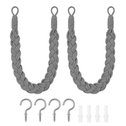 ZAMXHUG 4pcs Vorhang Raffhalter - Curtain Rope Buckle, Handgestrickte Vorhang-Raffhalter, Vorhangbinder, Gardinen Raffhalter für Haus Office, Wohnzimmer, Schlafzimmer, Grau ZAMXHUG 4pcs Vorhang Raffhalter - Curtain Rope Buckle, Handgestrickte Vorhang-Raffhalter, Vorhangbinder, Gardinen Raffhalter für Haus Office, Wohnzimmer, Schlafzimmer, Grau von ZAMXHUG
