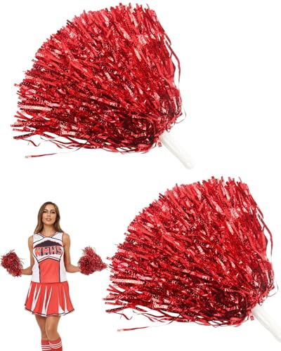 ZAMXHUG Cheerleader Pompons - 2 pcs Metal Foil Cheerleading Pompons, Pompons Cheerleader,Cheerleader Pompons mit Griffen Cheer Poms für Ballspiele Tänze Karnevalspartys,heißes Mädchen ZAMXHUG Cheerleader Pompons - 2 pcs Metal Foil Cheerleading Pompons, Pompons Cheerleader,Cheerleader Pompons mit Griffen Cheer Poms für Ballspiele Tänze Karnevalspartys,heißes Mädchen von ZAMXHUG