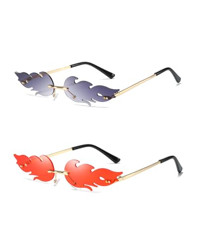 ZAMXHUG Flammen Sonnenbrille - 2 pcs Flammen Brillen,lustige sonnenbrille,Lustige sonnenbrille, Sonnenbrille Rave, Feuer Sonnenbrillen, Neuheit Partybrille für Maskerade Party Dekoration ZAMXHUG Flammen Sonnenbrille - 2 pcs Flammen Brillen,lustige sonnenbrille,Lustige sonnenbrille, Sonnenbrille Rave, Feuer Sonnenbrillen, Neuheit Partybrille für Maskerade Party Dekoration von ZAMXHUG