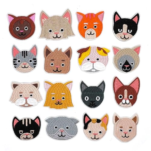 ZAMXHUG Flicken zum Aufbügeln Kinder - 16 Stück Süße Katze Bügelflicken Kinder Patches Bügelbilder für Textilien T-Shirt Jeans Kleidung Taschen ZAMXHUG Flicken zum Aufbügeln Kinder - 16 Stück Süße Katze Bügelflicken Kinder Patches Bügelbilder für Textilien T-Shirt Jeans Kleidung Taschen von ZAMXHUG