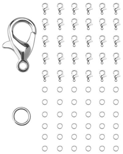 ZAMXHUG Ketten verschlüsse - 50 Karabinerverschluss und 120 Offenem Sprungringsatz, Halskette Verschluss Magnet Halskettenverschluss Armbandverschlusse Karabinerverschluss Schmuck ZAMXHUG Ketten verschlüsse - 50 Karabinerverschluss und 120 Offenem Sprungringsatz, Halskette Verschluss Magnet Halskettenverschluss Armbandverschlusse Karabinerverschluss Schmuck von ZAMXHUG