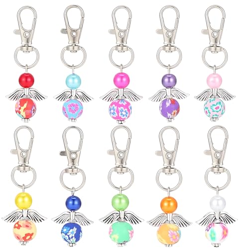 ZAMXHUG schlüsselanhänger Engel - 10pcs Perlenengel Anhänger Schutzengel Anhänger Schutzengel Schlüsselanhänger Charme Engel Charme Engel für DIY Hochzeit Schmuck Halskette Basteln Zufällige Farbe ZAMXHUG schlüsselanhänger Engel - 10pcs Perlenengel Anhänger Schutzengel Anhänger Schutzengel Schlüsselanhänger Charme Engel Charme Engel für DIY Hochzeit Schmuck Halskette Basteln Zufällige Farbe von ZAMXHUG