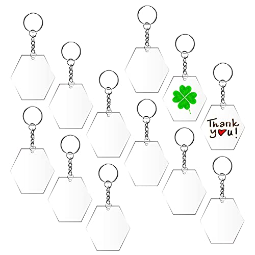Acryl Schlüsselanhänger Rohlinge Set, Einschließlich Transparente Acryl Rohlinge Schlüsselringe Kette Biegeringe Klar Runde Kreis Scheiben Hexagon Anhänger Charm für DIY Handwerk (12 x Sechseck) Acryl Schlüsselanhänger Rohlinge Set, Einschließlich Transparente Acryl Rohlinge Schlüsselringe Kette Biegeringe Klar Runde Kreis Scheiben Hexagon Anhänger Charm für DIY Handwerk (12 x Sechseck) von ZANPOON