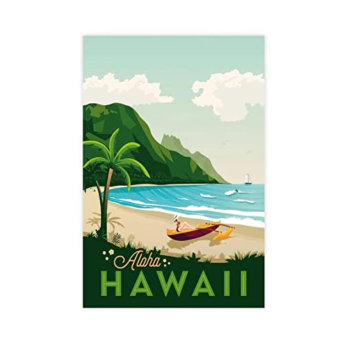 ZAPORA Hawaii-Vintage-Reiseposter auf Leinwand, Poster, Wandkunst, Dekordruck, Bild, Gemälde für Wohnzimmer, Schlafzimmer, Dekoration, ungerahmt, 40 x 60 cm ZAPORA Hawaii-Vintage-Reiseposter auf Leinwand, Poster, Wandkunst, Dekordruck, Bild, Gemälde für Wohnzimmer, Schlafzimmer, Dekoration, ungerahmt, 40 x 60 cm von ZAPORA