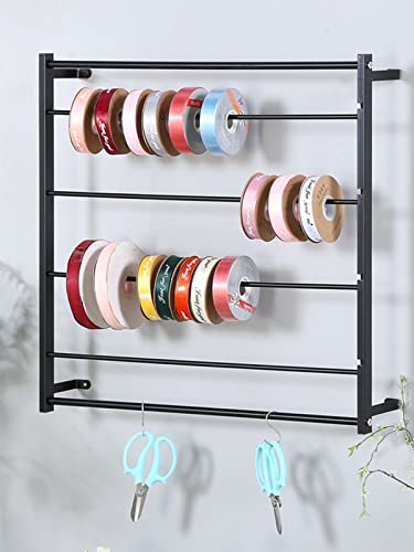Geschenkband Regal, Schleifenband Halter Wand-Bandspendergestell Für Mehrere Rollen, Rolle/ Geschenkpapier/ Vinylrollen/ Stickerei Halter Für Floristen/ Handwerker, Für Bastelzimmer ( Color : Black , Geschenkband Regal, Schleifenband Halter Wand-Bandspendergestell Für Mehrere Rollen, Rolle/ Geschenkpapier/ Vinylrollen/ Stickerei Halter Für Floristen/ Handwerker, Für Bastelzimmer ( Color : Black , von ZAQYCM