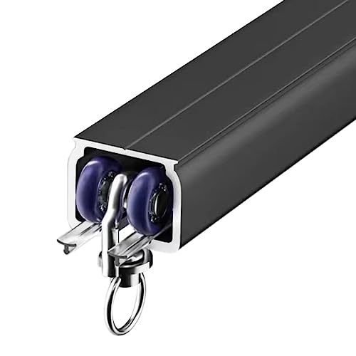Vorhangschiene Gardinenschiene Gardinenstange 2m 3m 4m 5m 6m 8m 10m 12m 15m Raumteiler Vorhangschiene Schwarz, Aluminium Schiebevorhangschienen Für Erkerfenster/ Decke/ Wand/ Türöffnung ( Color : Wall von ZAQYCM