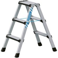 ZARGES Stehleiter beidseitig Comfortstep B silber 2x 3 Stufen, H: 84,0 cm von ZARGES