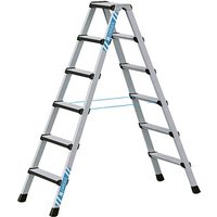 ZARGES Stehleiter beidseitig Comfortstep B silber 2x 6 Stufen, H: 165,0 cm von ZARGES