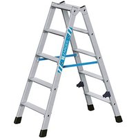 ZARGES Stehleiter beidseitig Nova B silber 2x 5 Stufen, H: 115,0 cm von ZARGES