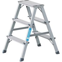 ZARGES Stehleiter beidseitig Scana B silber 2x 3 Stufen, H: 0,71 cm von ZARGES
