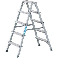 ZARGES Stehleiter beidseitig Scana B silber 2x 5 Stufen, H: 117,0 cm von ZARGES
