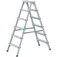 ZARGES Stehleiter beidseitig Scana B silber 2x 6 Stufen, H: 140,0 cm von ZARGES