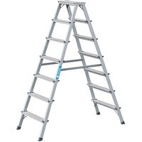 ZARGES Stehleiter beidseitig Scana B silber 2x 7 Stufen, H: 166,0 cm von ZARGES
