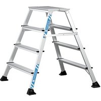 ZARGES Stehleiter beidseitig XLstep P breit silber 2x 4 Stufen, H: 99,0 cm von ZARGES
