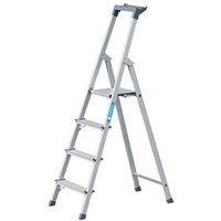 ZARGES Stehleiter einseitig Scana S silber 4 Stufen, H: 159,0 cm von ZARGES