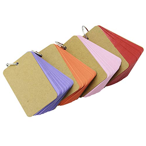 ZARRS Kleine Lernkarten, 4 Stück, Flash-Cards aus Papier, Mini-Notizblock mit Ring für Revision, Definition, Wortschatz, DIY, mehrfarbig, 9 x 5,5 cm ZARRS Kleine Lernkarten, 4 Stück, Flash-Cards aus Papier, Mini-Notizblock mit Ring für Revision, Definition, Wortschatz, DIY, mehrfarbig, 9 x 5,5 cm von ZARRS