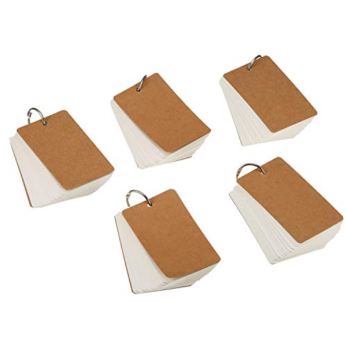ZARRS Kleine Lernkarten, 5 Stück, Flash-Cards aus Papier, Mini-Notizblock mit Ring für Revision, Definition, Wortschatz, DIY, Weiß, 9 x 5,5 cm ZARRS Kleine Lernkarten, 5 Stück, Flash-Cards aus Papier, Mini-Notizblock mit Ring für Revision, Definition, Wortschatz, DIY, Weiß, 9 x 5,5 cm von ZARRS