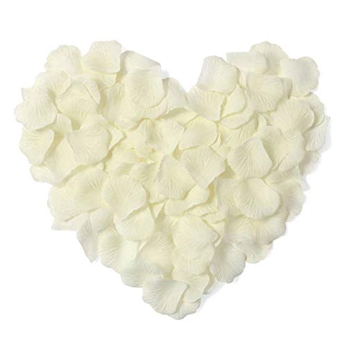 ZARRS Rosenblüten,3000er Pack Silk Künstliche Blütenblätter für Hochzeit Valentinstag Romantische Kunst Dekoration Konfetti Weiß von ZARRS