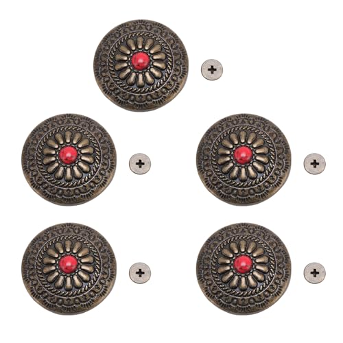 5 Set X 30 Mm Türkis Runde Conchos Dekorative Schnalle - mit Schraubenrückenknöpfen, mit 4,5 Mm Kreuzschraube, für Gürtelbeutelschuhe Kleidung 5 Set X 30 Mm Türkis Runde Conchos Dekorative Schnalle - mit Schraubenrückenknöpfen, mit 4,5 Mm Kreuzschraube, für Gürtelbeutelschuhe Kleidung von ZASCHMOY