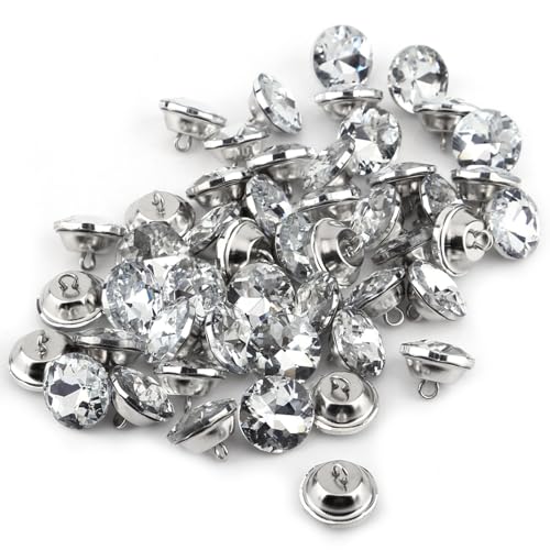 Brillante Strasskristallknöpfe Zum Nähen von 20 Mm mit K9 -K9 -Kristall Nahtloser Zinklegierung Basis für Kleidung und Möbeldekoration (20MM) von ZASCHMOY