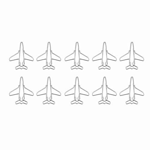 Einzigartige Flugzeugformpapierclips Set | Langlebige Edelstahl -Lesezeichenclips | Farbenfrohe Organisatoren für Schul- und Bürovorräte von ZASCHMOY