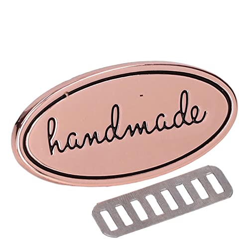 Handgefertigte Etiketten mit Exquisitem Roségold -Finish für DIY -Taschen und Brieftaschen Umweltfreundliche Langlebige Tags Mehrere Farben Erhältlich (Roségold) von ZASCHMOY