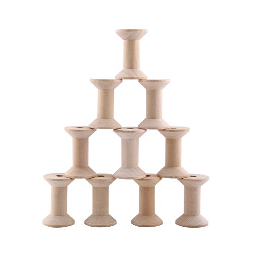 Natürliche Holzfäden Spulen Zum Handwerk und Nähen - Set von 10 Umweltfreundlichen Holzspulen für Gewindedraht und Mehr - 47 Mm X 31 Mm Natürliche Holzfäden Spulen Zum Handwerk und Nähen - Set von 10 Umweltfreundlichen Holzspulen für Gewindedraht und Mehr - 47 Mm X 31 Mm von ZASCHMOY