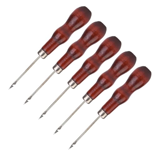 Premium 5pcs Holzgriff Awl Hole Punch -Werkzeug Zum Nähen und Schuhreparatur mit Ergonomischem Design - Umweltfreundliche Naturholzgriffe - Ideal für Lederstoff und Handwerk Premium 5pcs Holzgriff Awl Hole Punch -Werkzeug Zum Nähen und Schuhreparatur mit Ergonomischem Design - Umweltfreundliche Naturholzgriffe - Ideal für Lederstoff und Handwerk von ZASCHMOY