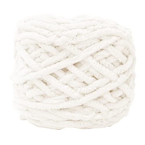 Weiche und Langlebige Dicke Schnelle Garn für Gemütliche Strickprojekte Milch Weiße Polyester Wollgarn für Schals Schals Pullover Kissen (#1) von ZASCHMOY