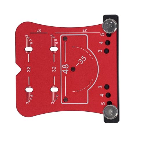 ZASCHMOY 35mm Scharnierloch -Jig -Bohrhandbuch | Aluminiumlegierung Schrankloch Locator | Holzbearbeitungsvorlage für Rote Schranktüren (Rot) von ZASCHMOY