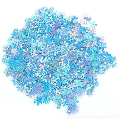 ZASCHMOY Bunt Blumenform Konfetti Glitzer-Pailletten für Partydekorationen und Hochzeitsvorräte-langlebige, Benutzerfreundliche Brillante Blaue Spangles (#1) von ZASCHMOY