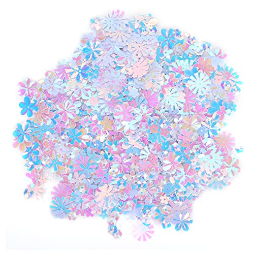 ZASCHMOY Bunt Blumenform Konfetti Glitzer-Pailletten für Partydekorationen und Hochzeitsvorräte-langlebige, Benutzerfreundliche Brillante Blaue Spangles (#3) von ZASCHMOY