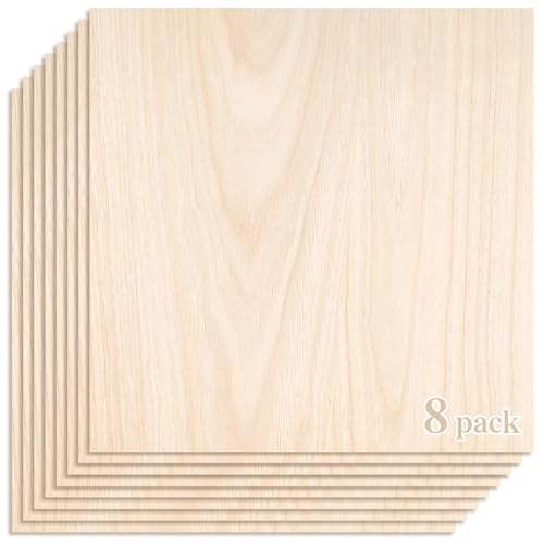 Balsaholzplatten, 8 Stück, Sperrholzplatten, Lindenholzplatten, 30,5 x 30,5 x 0,5 cm, unlackierte Holzbretter zum Gravieren, Brennen, Basteln, Architekturmodelle Balsaholzplatten, 8 Stück, Sperrholzplatten, Lindenholzplatten, 30,5 x 30,5 x 0,5 cm, unlackierte Holzbretter zum Gravieren, Brennen, Basteln, Architekturmodelle von ZAUGONTW