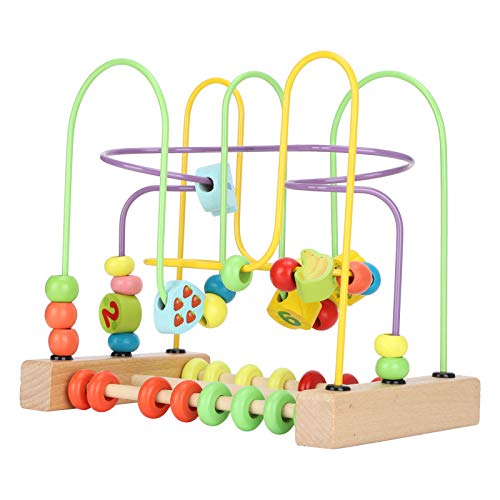 ZAWELIYO Holzperlen -Labyrinth -Spielzeug für Kleinkind, Pädagogisches Lernspielzeug mit Leuchtenden Farben und Süßem Erscheinungsbild, Woor mit Slide Abacus von ZAWELIYO