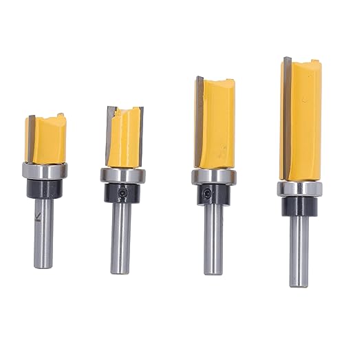 Zaweliyo 4pcs 8mm Shank Flush Trim Router -Bits Set, C45 Stahlholzkürzer für Schränke, Möbelprofilerstellung Zaweliyo 4pcs 8mm Shank Flush Trim Router -Bits Set, C45 Stahlholzkürzer für Schränke, Möbelprofilerstellung von ZAWELIYO
