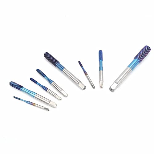Zaweliyo 8PCS Blue-beschichtete Metrische Tippset (M2-M10), Wolfram-Stahlgewindewerkzeuge für Metallbearbeitung und Industrieversammlung von ZAWELIYO