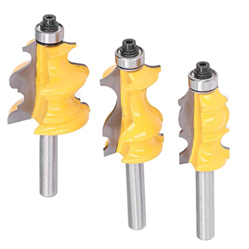 Zawelliyo 3pcs 8mm Shank Router Bit Set, Architektonische Profilkarbidschneider für Hartholz/Weichholz/Sperrholz, Schranktür und Trimmfräsenwerkzeuge Zawelliyo 3pcs 8mm Shank Router Bit Set, Architektonische Profilkarbidschneider für Hartholz/Weichholz/Sperrholz, Schranktür und Trimmfräsenwerkzeuge von ZAWELIYO