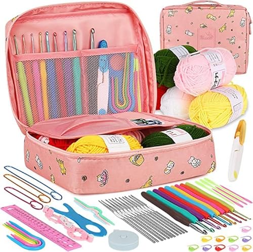 ZAXER Häkelnadel Set Rosa Katze Häkelset für Anfänger, 60 Stück, Bunte Häkelnadeln mit Weichem Griff für Häkelgarn und wolle, 0,6 mm - 6,0 mm Ergonomische Häkelnadeln Set mit Häkeltasche, Zubehör ZAXER Häkelnadel Set Rosa Katze Häkelset für Anfänger, 60 Stück, Bunte Häkelnadeln mit Weichem Griff für Häkelgarn und wolle, 0,6 mm - 6,0 mm Ergonomische Häkelnadeln Set mit Häkeltasche, Zubehör von ZAXER