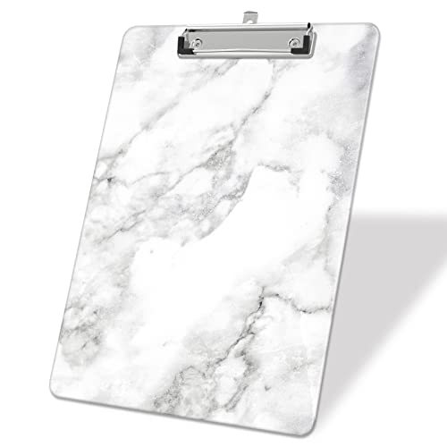 ZAXMEY Klemmbretter aus Kunststoff, A4, niedliches Klemmbrett, Briefgröße, 22,9 x 31,8 cm, Bürodekoration für Studenten, Frauen, Männer und Kinder, weißer Marmor ZAXMEY Klemmbretter aus Kunststoff, A4, niedliches Klemmbrett, Briefgröße, 22,9 x 31,8 cm, Bürodekoration für Studenten, Frauen, Männer und Kinder, weißer Marmor von ZAXMEY