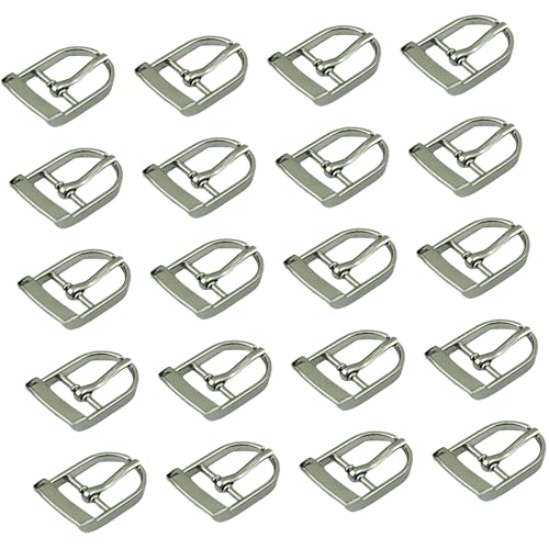 ZAYIUKI 20 Stück Ersatz-Gürtelschnallen, 34 x 23 mm, Einzelzinken-Ersatz-Gürtelschnalle für Ledergürtel, Rucksäcke, Taschenzubehör von ZAYIUKI
