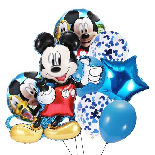 Mickey Luftballons, Mickey Maus Geburtstagsdeko, Mickey Folienballon, Mickey Themed Geburtstag Dekorationen, Birthday Decoration Boy Ballon, Wird für Kindergeburtstage, Mickey-Mottopartys von ZAZOOT