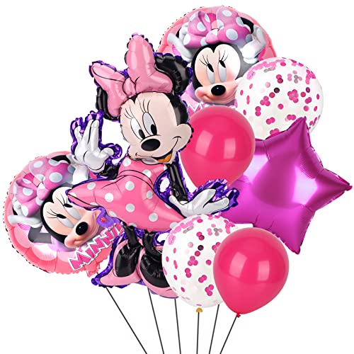 Minnie Geburtstagsdeko, Minnie Luftballons, Geburtstagsdeko Mädchen, Minnie Rosa Deko, Ballon Minnie Rosa, Minnie Folienballon, Mouse Geburtstagsdeko, Party Supplies für Minnie Themenparty von ZAZOOT