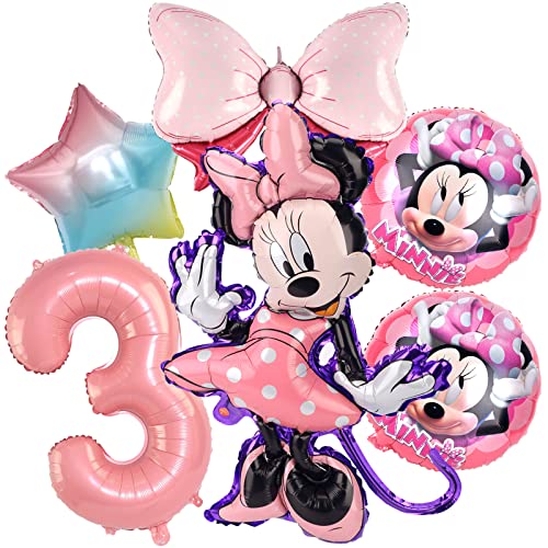 Minnie Geburtstagsdeko, Minnie Mouse Geburtstagsdeko 3 Jahr, Minnie Luftballons, Geburtstagsdeko 3 Jahr Mädchen, Minnie Rosa Deko, Minnie Folienballon, Minnie Mouse Themed Geburtstag von ZAZOOT